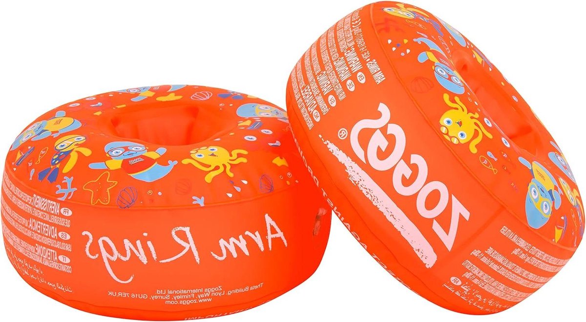 Dubbele drijfarmbanden Oranje Multi Zwembanden voor kinderen 1-6 jaar 11-30 kg