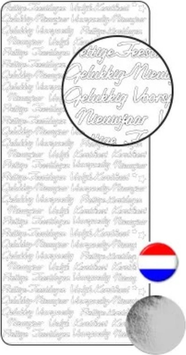 Vaessen Creative Stickervel 10x23cm stickers kerst teksten nederlands prettige kerstdagen gelukkig nieuwjaar sterretjes -sterren