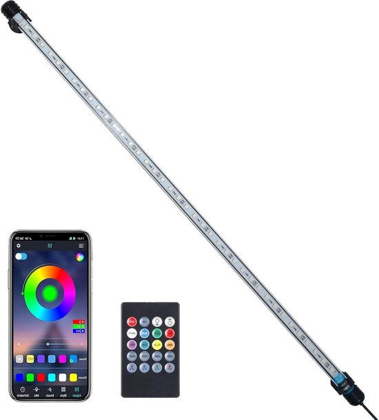 NICREW RGB W Clip-on aquariumverlichting, led-aquariumlamp, 14 verlichtingsmodi, intensiteit instelbaar met inline timercontroller, voor ingelijste of frameloze aquaria tot 40 l, 9 watt