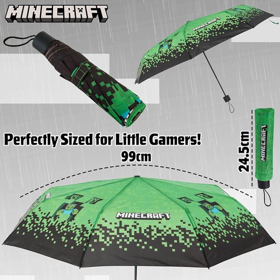 Parapluie pliant transparent télescopique pour enfants - garçons filles coupe-vent léger résistant aux UV