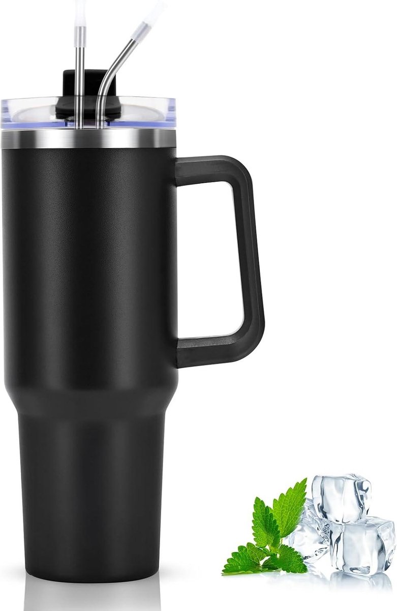 Livole 20oz reismok met handvat, dubbelwandige vacuüm waterfles