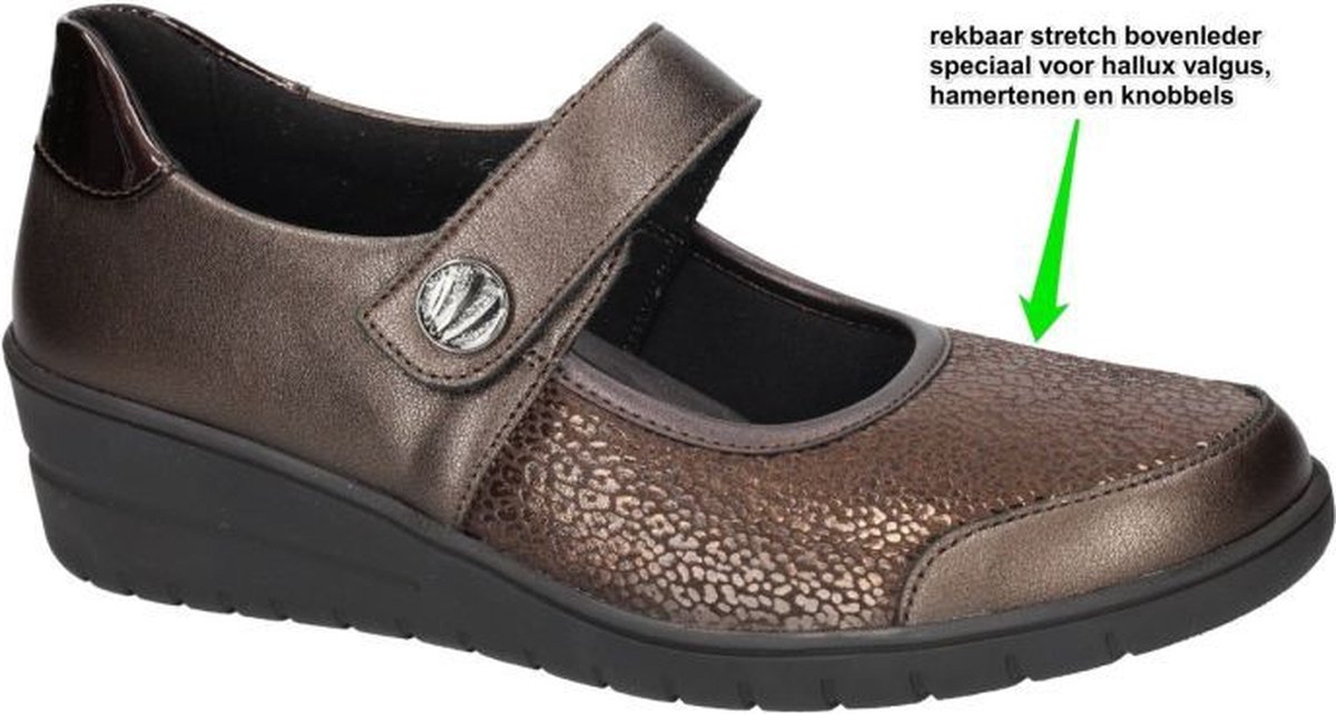 Solidus -Dames - brons - ballerina's & mocassins - maat 36.5