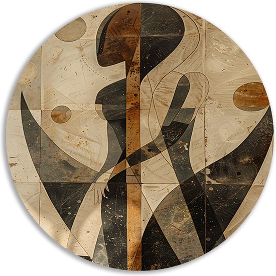 Vrouw rond schilderij - Mens wandcirkels - Muurcirkel Planeten - Moderne schilderijen - Muurcirkels - Schilderijen & posters muurcirkel forex 100x100 cm