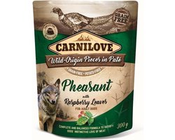Hondenvoer Carnilove - Fazant Frambozenblad Paté - 12x300g, Hypoallergeen, Graanvrij