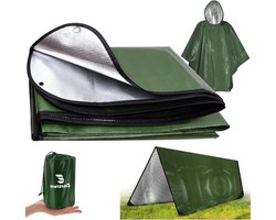 Zware nooddeken - regenponcho - verdikte Bivvy Bag - Survival Rescue Deken - Herbruikbaar Dekzeil - Waterdicht Reflecterend Tarp - Drie lagen Bescherming - Outdoor Camping. - Noodrugzak