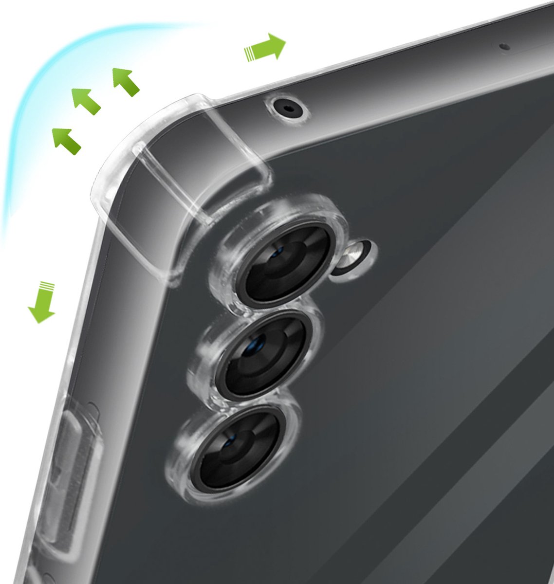 Mayaxess, Hoes Geschikt voor Samsung Galaxy A54 Silicone bumper Versterkte hoeken, Transparant