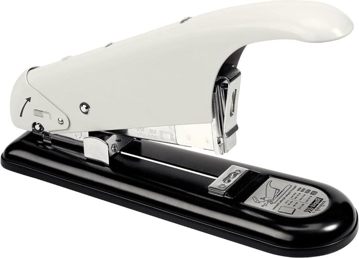 Klassieke HD9 Heavy Duty nietmachine - 110 vel capaciteit - hoog volume nieten - metaal - wit/zwart