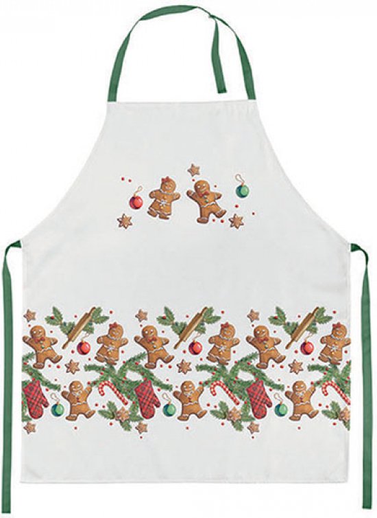 tablier de cuisine - tablier - lavable - coton - biscuits au pain d'épice - biscuits au gingembre - hiver - Noël