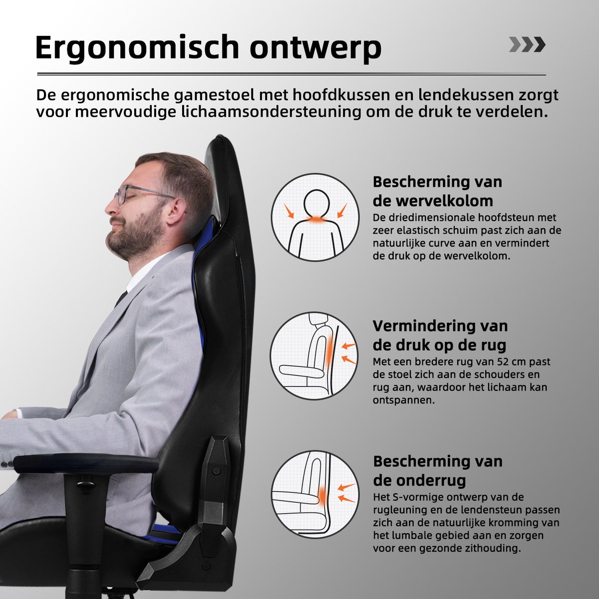 Elekiatech Gaming Stoel Racing Style (EAN: 8721042020727) - afbeelding 2