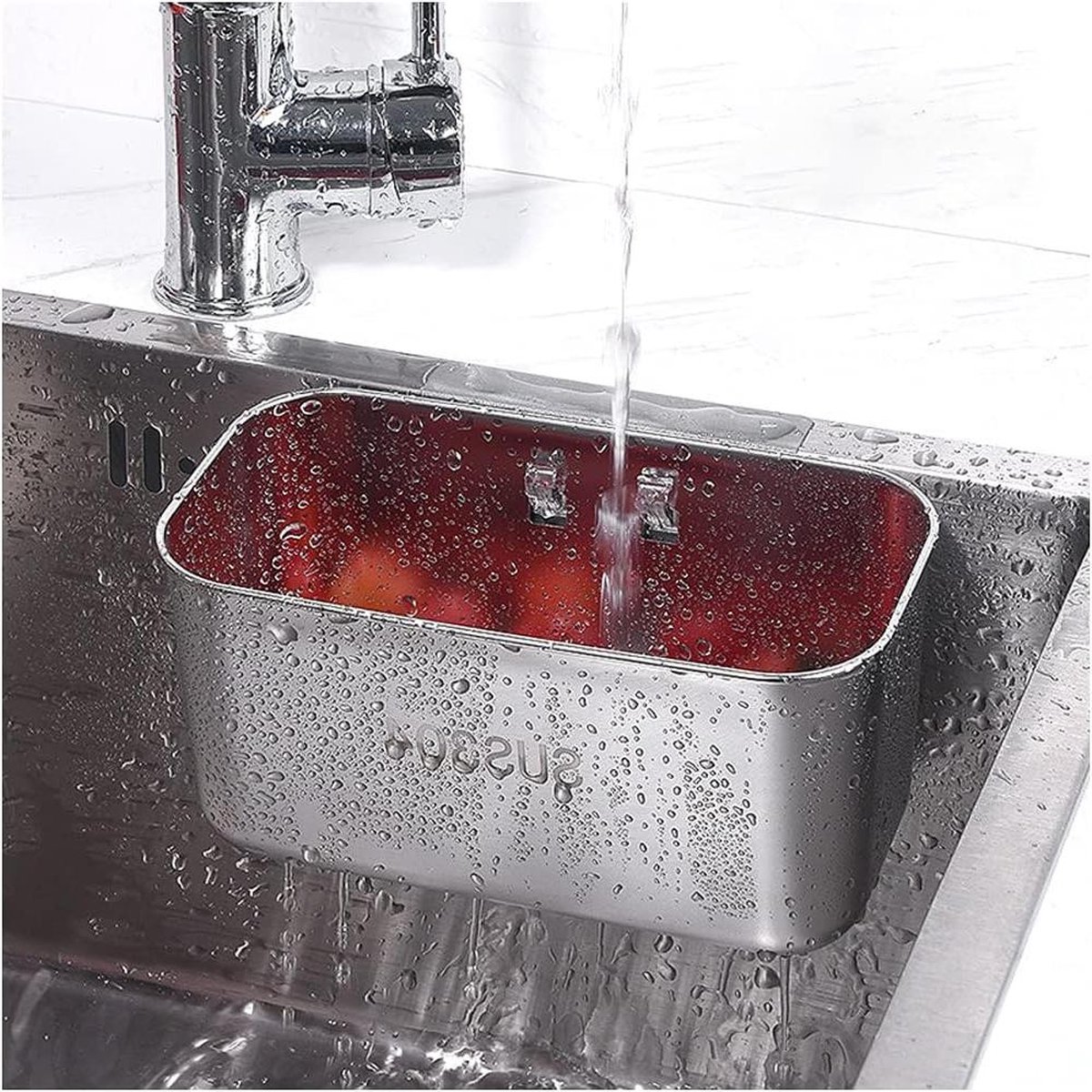 Spoelbak Zeef RVS Keuken - Voedsel Catcher - Sink Mand Filter - Afval Wassen Groenten Fruit