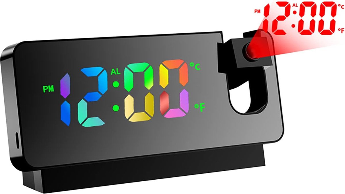 Solacis Wekkerradio Met Projectie - Wekkerradio - Digitale wekker - Wekkerradio kinderen - Wekker met projectie op plafond - Must have!