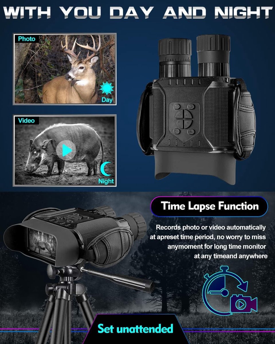 Zoomble® Nachtkijker MAX Met Hoofdband & Digitale Camera Gratis E BOOK 4k Video 36 Mp Inclusief 32gb Sd Kaart Nightvision Warmtebeeld Verrekijker Nachtzicht 400m 791102998