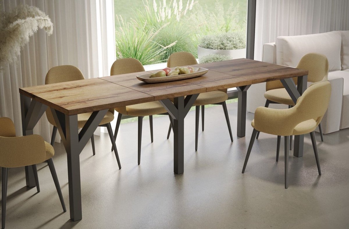 Uitschuifbare eettafel Lengte (uitschuifbaar) 130-250 cm / 130-330 cm Breedte 80 cm Hoogte 75 cm