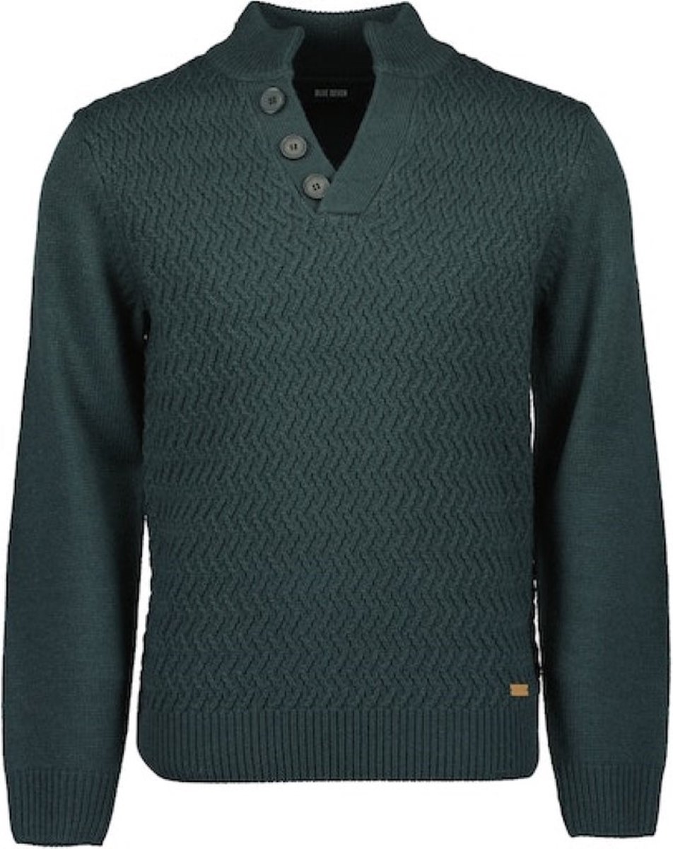 Blue seven heren - Trui 376447 groen gebreid maat L