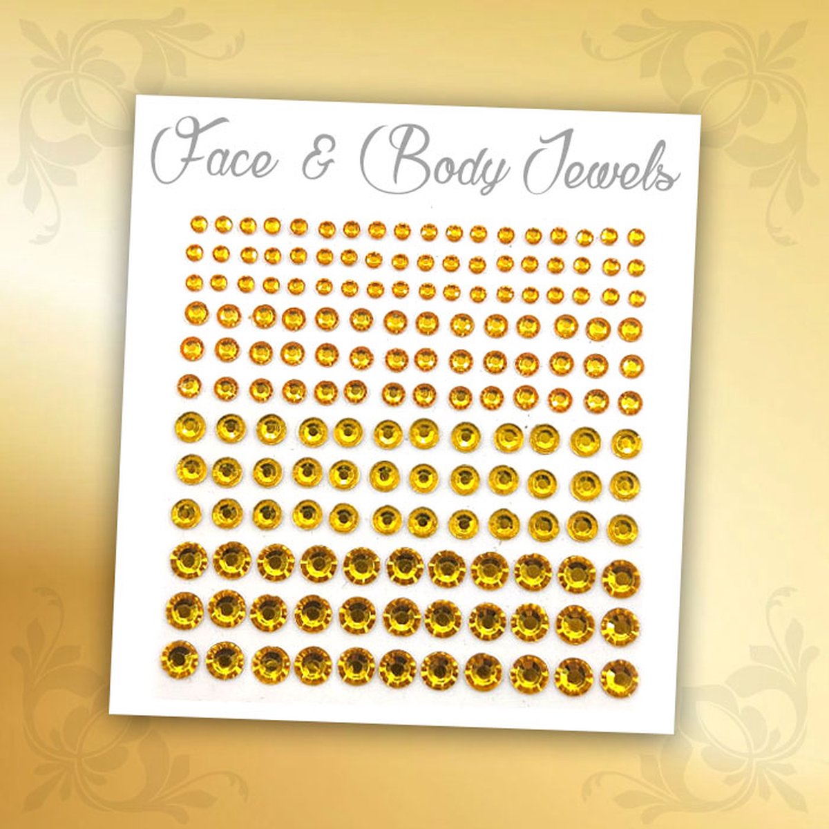 Glitter Face & Body Jewels (Goud) - Festival Glitters - Steentjes Strass met Plaklaag - Plak Diamantjes voor Lichaam en Gezicht - Rhinestone Diamonds Gems Euphoria