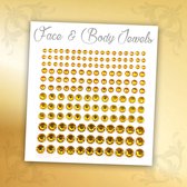 Glitter Face & Body Jewels (Goud) - Festival Glitters - Steentjes Strass met Plaklaag - Plak Diamantjes voor Lichaam en Gezicht - Rhinestone Diamonds Gems Euphoria