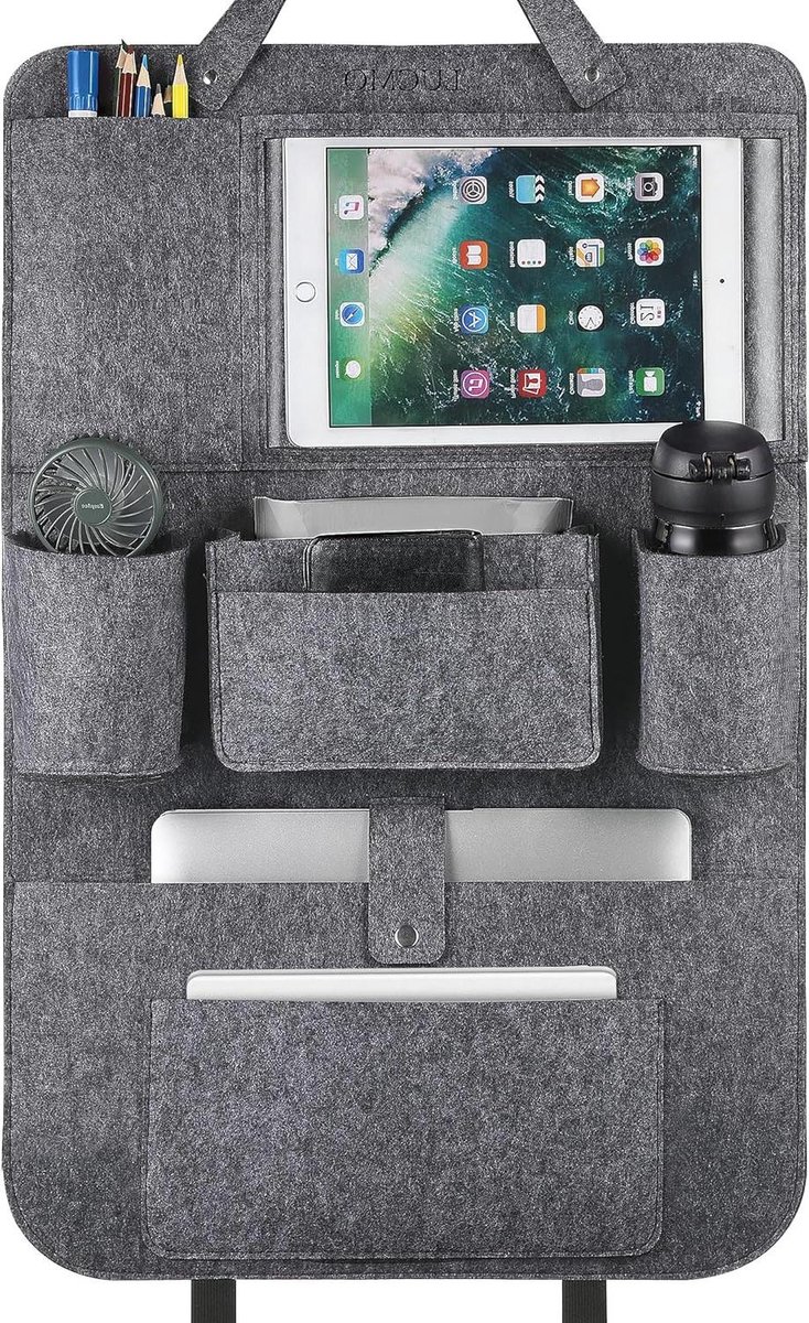 Rugleuningbescherming autostoelorganizer achterbank-organizer - tablet/telefoonopslag - waterdicht - multifunctioneel - autoopbergtas - veel zakken - html content nodig Auto organizer