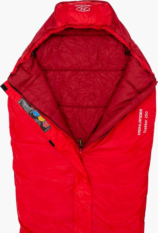 Highlander mummyslaapzak Trekker 250 -10°C met muskietennet - Rood van HI — afbeelding 4