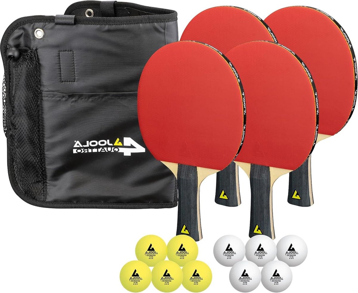 Tafeltennisset met 4 batjes - 10 ballen - tas - 285 x 26 x 85 cm