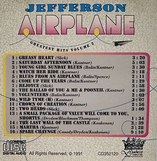 Jefferson Airplane : Greatest Hits Vol. 2 CD