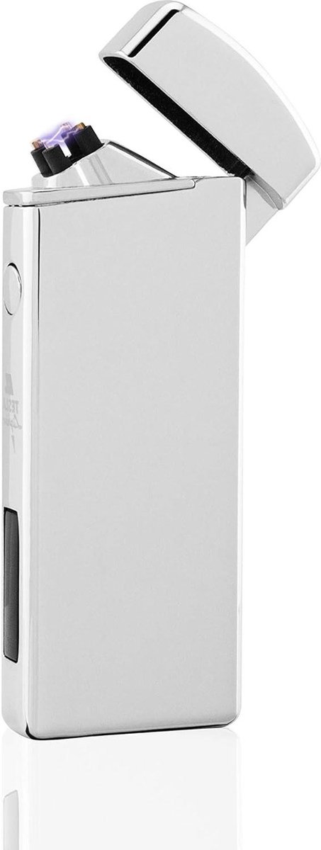 Goedkoopste Plasma-aansteker - elektronische USB-aansteker - dubbele boogaansteker - oplaadbaar - zilver - T14