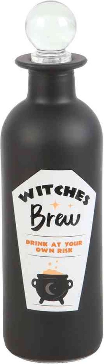 Something Different - Decorative Witches Brew Glass Potion fles - Zwart