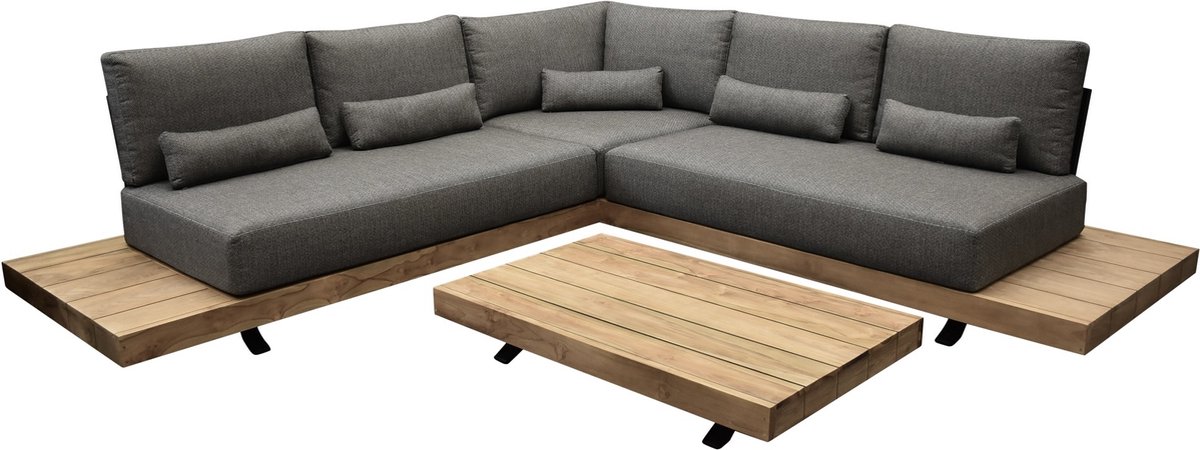 Robusto platform hoek loungeset 4 delig teak