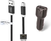 OneOne 2.1A Auto oplader + 2,0m Mini USB kabel. Autolader adapter past op o.a. Texas Instruments grafische rekenmachine TI-83, TI-83 Plus, TI-84 +, TI-84 + C, TI-84 + CE, TI-84 + SE, TI-84x, TI-86, TI-89, TI-89 Titanium, TI-Nspire / CAS / CX