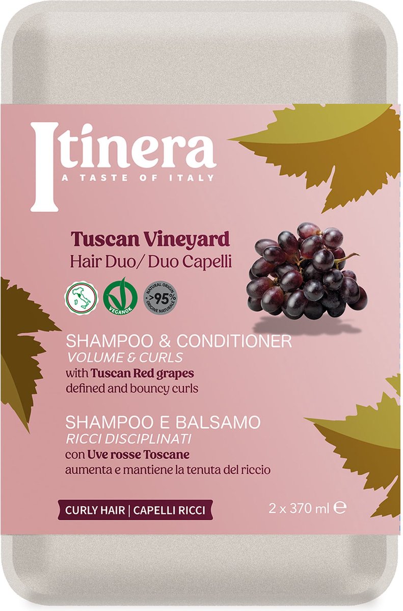ITINERA Kosmetikset – Shampoo + Spülung Für Fettiges Haar, Je 370 Ml. Mit Zitrone & Reis-Ferment