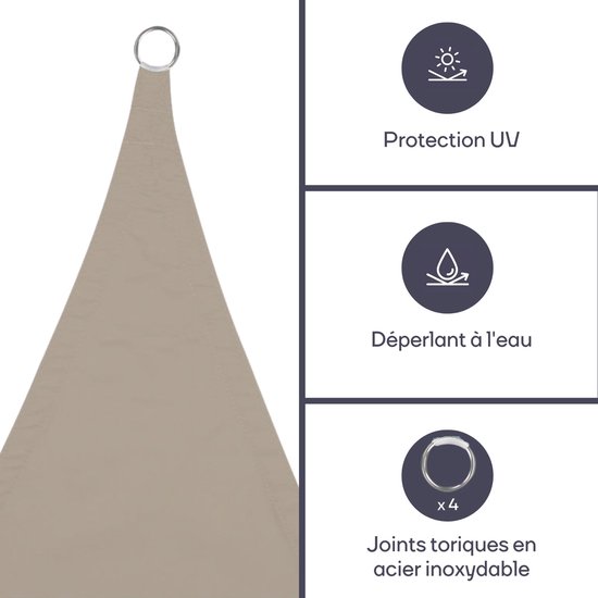 Schaduwzeil voor tuin terras - UV-bescherming - 1 stuk - crème