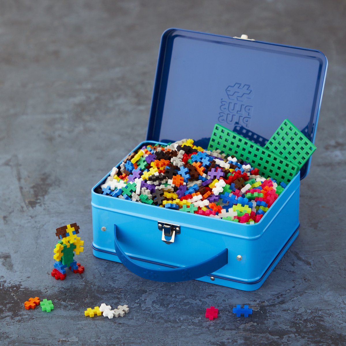 Plus-Plus Basic Reiskoffer 600 delige bouwset blauw - 7002 - Bouwspeelgoed - Constructiespeelgoed - Set met bouwstenen - Vanaf 5 jaar — afbeelding 15