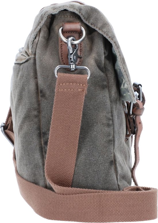 Sac à Bandoulière Vintage Aviator Greenburry - 25x27x9 Cm, Nombreux Compartiments, Look Usé - Coton Et Cuir