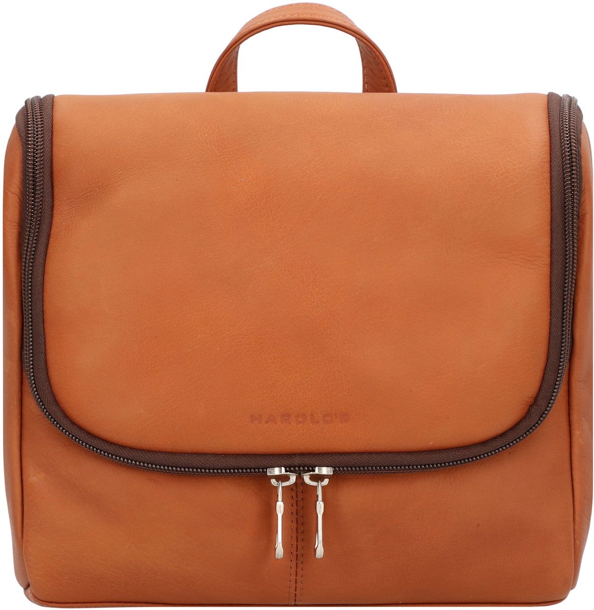 HAROLD'S Leren Toilettas Country Toilet Bag Cognac Lichtbruin