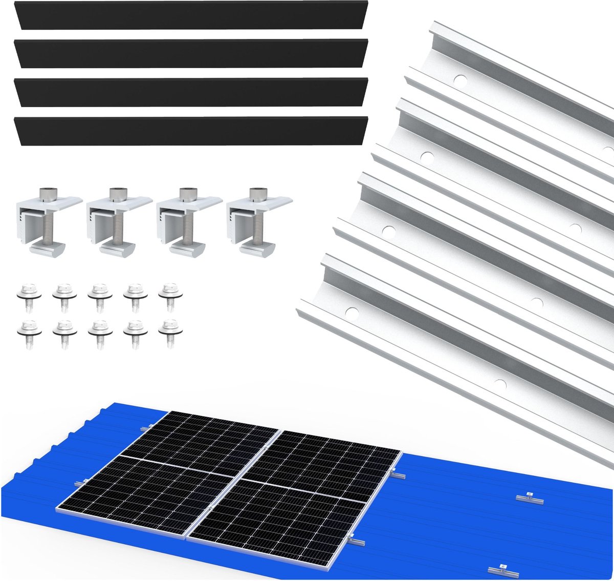 NuaSol Beugel voor fotovoltaïsche zonnepanelen Dakmontage van trapeziumplaat