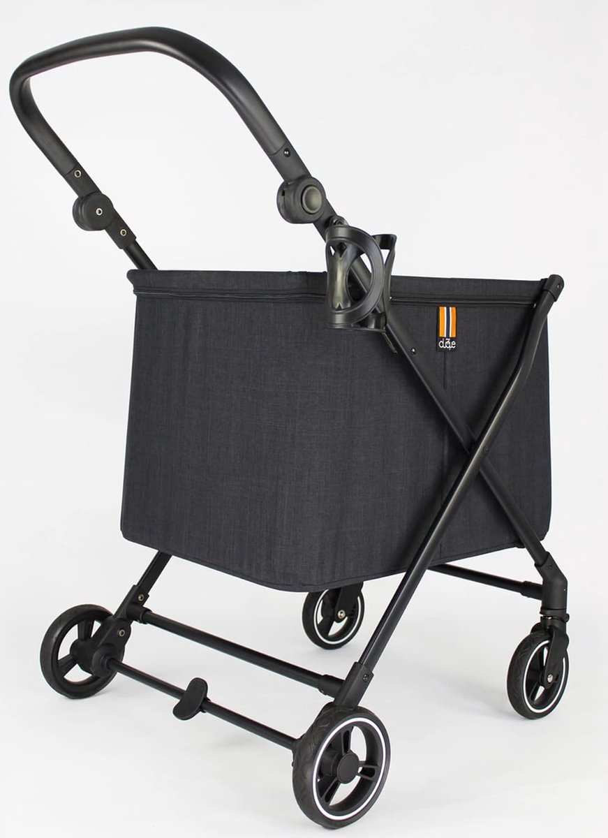 MY DUQUE Max Caddie Courses Pliable - 25kg Charge - 4 Roues, Frein Pied, Porte-Gobelet - Noir