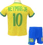 Neymar Brazilië Thuis Tenue | Voetbalshirt + Broek Set | EK/WK voetbaltenue - Maat: 152