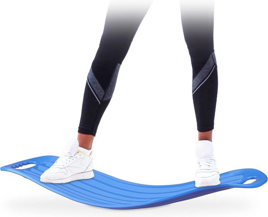 COSTWAY Planche d'Equilibre 90 x 30 CM Incurvée avec Feutre Balance Board Fitness en Bois Charge 220KG pour Yoga,Sport pour Enfants - Jeux - Jouets