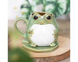 Something Different - Frog Shaped Mug and Lily Pad Saucer - Groen