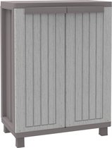 Lage kast van kunststof met 2 legplanken grijs/taupe 68 x 375 cm - Moderne opbergoplossing