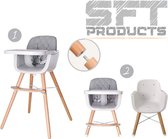 SFT Products Kinderstoel - Grijs - Vanaf 6 Maanden - Babystoel - Met Eetblad - Eetstoel