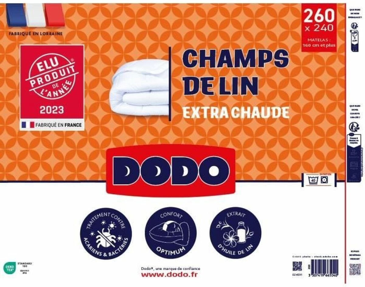 Dekbed DODO Champs de Lin 240 x 260 cm Wit 450 g/m²