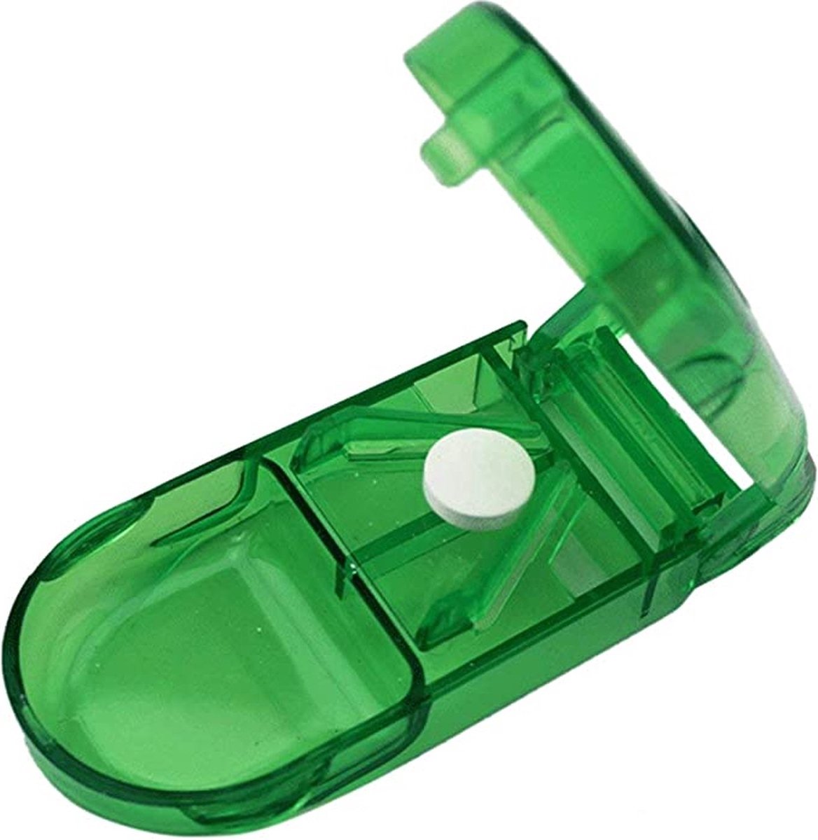 Goedkoopste Doodadeals® - Pillensnijder – Grote en Kleine Pillen – Pillenvergruizer – Pillensplijter – Tablettensplitter – Met Opslagvak – Groen – 1 Stuk