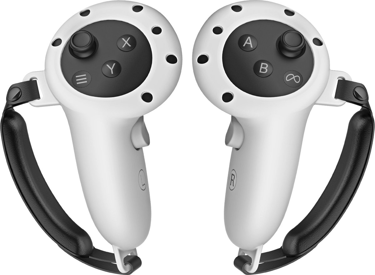 Siliconen controllerhoesjes+handvat voor Meta Quest 3 | Grijs