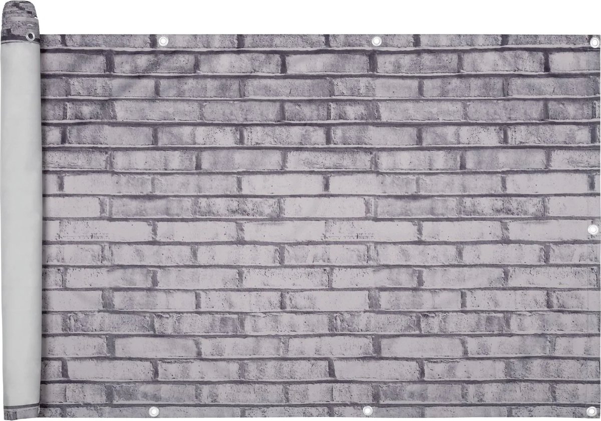 Florabest privacyscherm - Sier steen - 500x90cm - Weer- en UV-bestendig - Scheurvast polyester