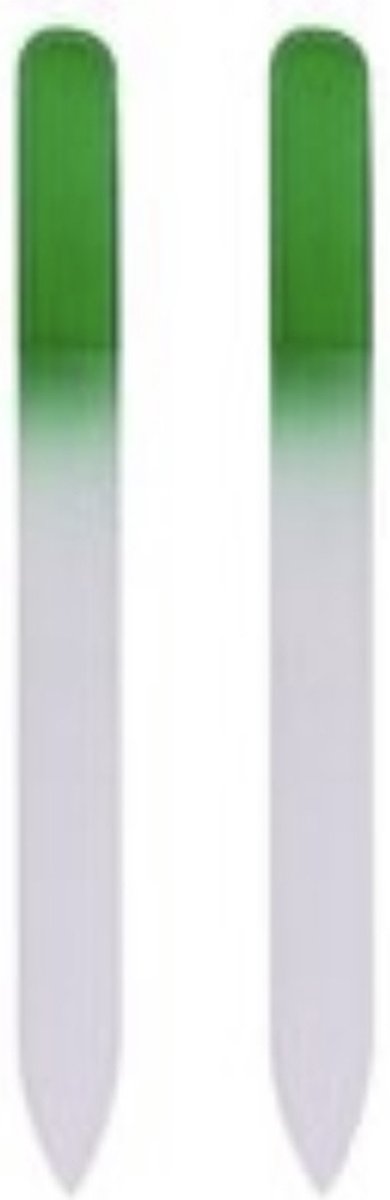 Goedkoopste Glazen Nagelvijl - 2 Stuk - groent - 14 cm - Glasvijl - Vijl - Nagelverzorging - Manicure - Pedicure - Onverslijtbaar - Mooie & Verzorgde Nagels