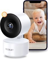 Edup Smart Camera 2K HD - Babyfoon met camera - Op afstand bestuurbaar - Video & Audio - Baby monitor - Smart App Functie - Wit