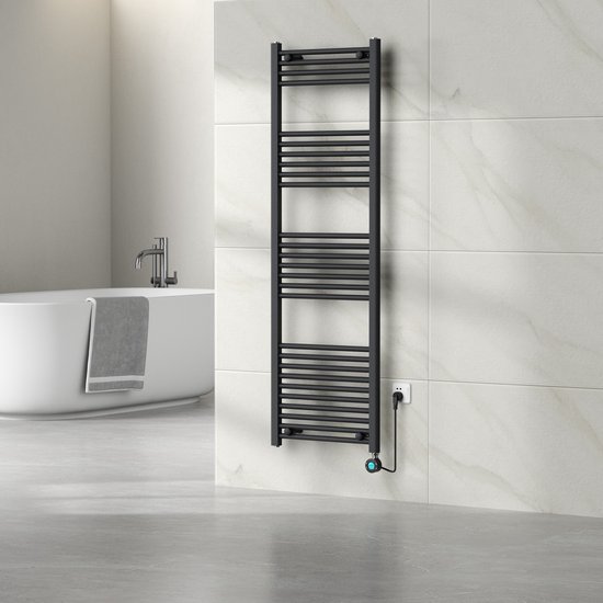 EMKE Elektrische Badradiator Handdoekhouder 500 x 1000 mm, Handdoekradiator met Thermostaat Elektrisch Handdoekrek voor Alexa en Google Home en APP,WiFi Slimme Handdoekradiator Elektrisch, Wit 320W