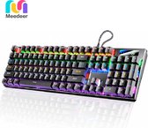 Meedeer 104 Mechanisch Toetsenbord -Elektronisch Toetsenbord Licht -Usb-toetsenbord -Bedraad Gamertoetsenbord -Bedraad Toetsenbord -Mechanisch Gaming-toetsenbord - Metaal Bedrade Led Kantoor