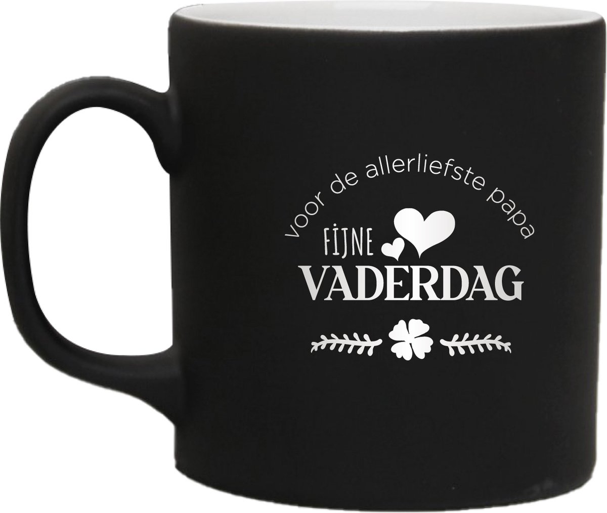 Koffiemok - Gepersonaliseerde Keramiek Mok - Zwart - 300 ml - Vaderdag Mok - Cadeau Vader - Mok Papa - Verjaardag Cadeau - Cadeau voor Papa