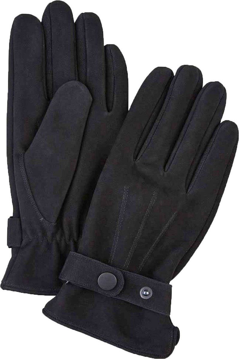 Profuomo Handschoenen Wol Zwart Leer - Maat 9 - Heren
